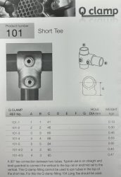 101 Reducing Short Tee Tube Clamp - Size 4 to Size 2