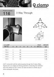 116 3 Way Through Corner Tube Clamp 48.3mm OD - Size 4