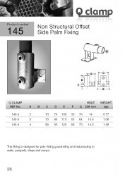 145 Non Structural Offset Side Palm Fixing Tube Clamp  48.3mm OD - Size 4
