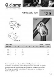 129 Adjustable Tee Tube Clamp 48.3mm OD - Size 4