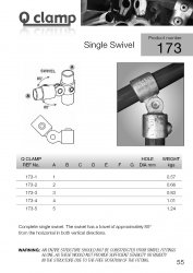 173 Single Swivel Tube Clamp 48.3mm OD - Size 4