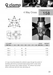 158 4 Way Cross Tube Clamp 42.4mm OD - Size 3