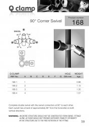 168 Corner Swivel Tube Clamp 33.7mm OD - Size 2