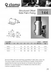 144 Offset Side Palm Fixing Tube Clamp 48.3mm OD - Size 4