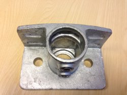 247 Base Flange Tube Clamp with Kick Plate 48.3mm OD - Size 4