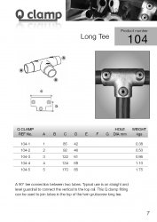 104 Long Tee Tube Clamp 48.3mm OD - Size 4