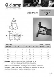 131 Wall Plate Tube Clamp 48.3mm OD - Size 4