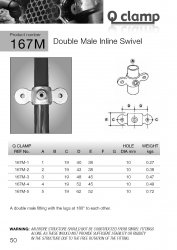 167M Double Male Inline Swivel Tube Clamp 48.3mm OD - Size 4