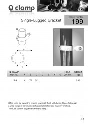 199 Fixing Bracket Single Sided Tube Clamp 48.3mm OD - Size 4