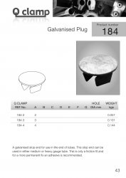 184 Metal Plug Tube Clamp 48.3mm OD - Size 4