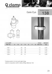 138 Gate Eye Tube Clamp 42.4mm OD - Size 3