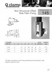 145 Non Structural Offset Side Palm Fixing Tube Clamp  42.4mm OD - Size 3