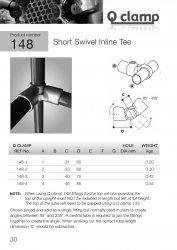 148 Short Swivel Inline Tee Tube Clamp 42.4mm OD - Size 3