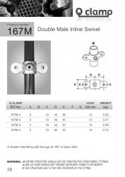 167M Double Male Inline Swivel Tube Clamp 42.4mm OD - Size 3