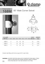 168M Male Corner Swivel Tube Clamp 42.4mm OD - Size 3