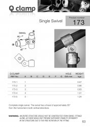 173 Single Swivel Tube Clamp 42.4mm OD - Size 3