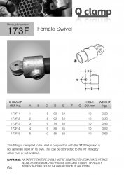 173F Female Swivel Tube Clamp 42.4mm OD - Size 3