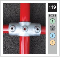 119 Two Socket Cross Tube Clamp 33.7mm OD - Size 2