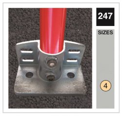 247 Base Flange Tube Clamp with Kick Plate 48.3mm OD - Size 4