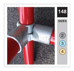 148 Short Swivel Inline Tee Tube Clamp 42.4mm OD - Size 3